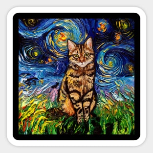 Brown Tabby Night Sticker